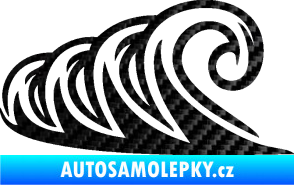 Samolepka Vlny 006 levá moře 3D karbon černý