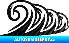 Samolepka Vlny 006 pravá moře 3D karbon černý