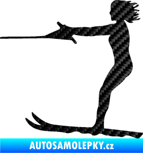 Samolepka Vodní lyže 002 levá 3D karbon černý