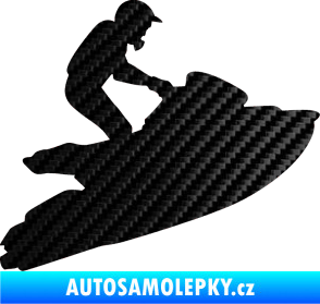Samolepka Vodní skútr 001 pravá 3D karbon černý