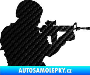 Samolepka Voják 005 pravá 3D karbon černý