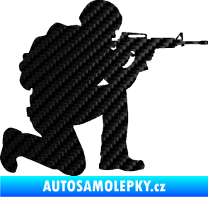 Samolepka Voják 007 pravá 3D karbon černý