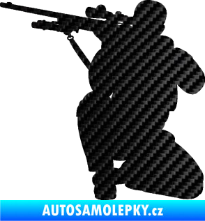 Samolepka Voják 010 levá sniper 3D karbon černý