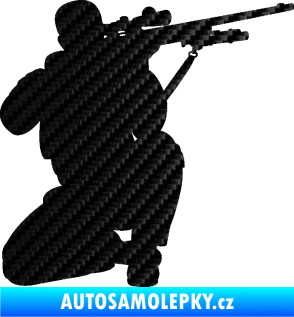 Samolepka Voják 010 pravá sniper 3D karbon černý