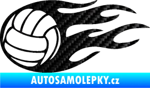 Samolepka Volejbalový míč 002 levá 3D karbon černý