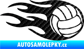 Samolepka Volejbalový míč 002 pravá 3D karbon černý