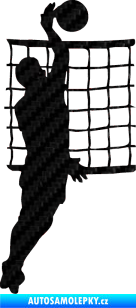 Samolepka Voleybal 016 pravá 3D karbon černý