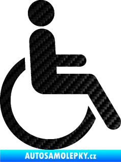Samolepka Vozíčkář 002 invalida - pravá 3D karbon černý