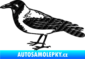 Samolepka Vrána 001 levá 3D karbon černý