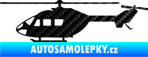 Samolepka Vrtulník 001 levá helikoptéra 3D karbon černý