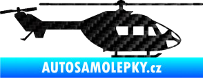 Samolepka Vrtulník 001 pravá helikoptéra 3D karbon černý