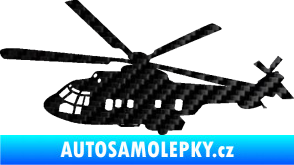 Samolepka Vrtulník 003 levá helikoptéra 3D karbon černý