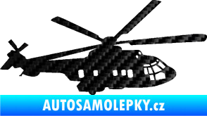 Samolepka Vrtulník 003 pravá helikoptéra 3D karbon černý