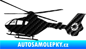 Samolepka Vrtulník 006 levá helikoptéra 3D karbon černý