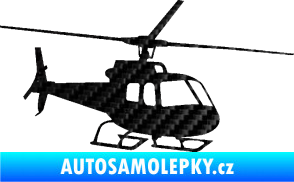 Samolepka Vrtulník 008 pravá helikoptéra 3D karbon černý
