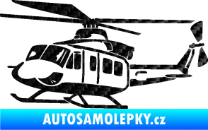 Samolepka Vrtulník 010 levá helikoptéra 3D karbon černý