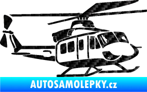Samolepka Vrtulník 010 pravá helikoptéra 3D karbon černý