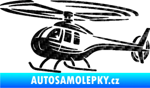 Samolepka Vrtulník 012 levá helikoptéra 3D karbon černý