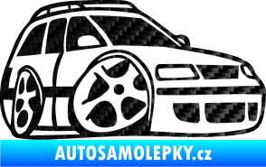 Samolepka VW Passat b6 karikatura pravá 3D karbon černý