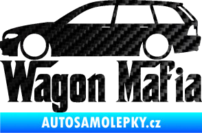 Samolepka Wagon Mafia 002 nápis s autem 3D karbon černý