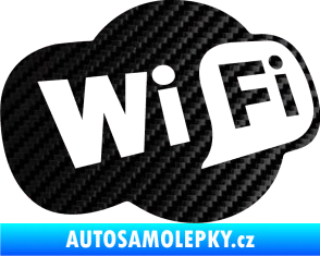 Samolepka Wifi 002 3D karbon černý