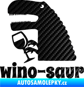 Samolepka Wino - saur 001 levá vínečko 3D karbon černý