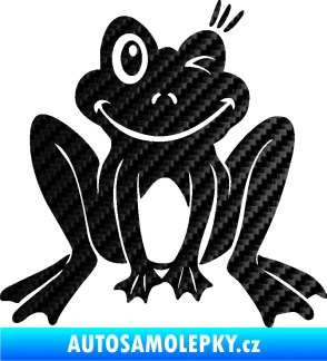 Samolepka Žába 010 pravá mrkající 3D karbon černý