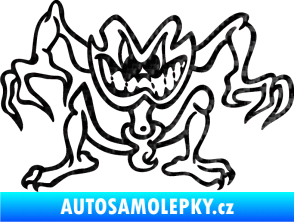 Samolepka Žabák levá 3D karbon černý