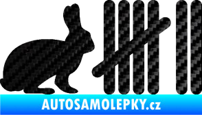 Samolepka Zářezy 003 zajíc 3D karbon černý