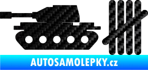 Samolepka Zářezy 008 tank 3D karbon černý