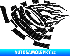 Samolepka Závodní auto 004 levá 3D karbon černý