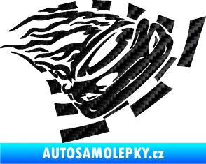 Samolepka Závodní auto 004 pravá 3D karbon černý