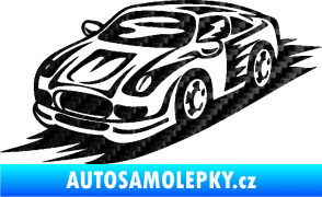 Samolepka Závodní auto 006 levá 3D karbon černý