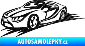 Samolepka Závodní auto 007 levá 3D karbon černý