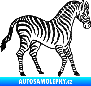 Samolepka Zebra 002 pravá 3D karbon černý
