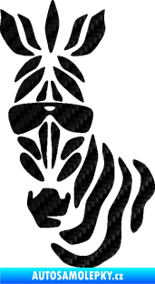 Samolepka Zebra 003 levá cool s brýlemi 3D karbon černý