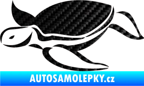 Samolepka Želva 002 levá 3D karbon černý