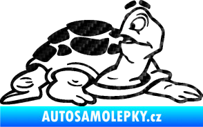 Samolepka Želva 003 pravá 3D karbon černý
