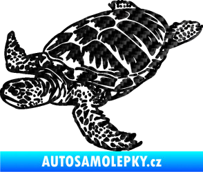 Samolepka Želva 005 levá 3D karbon černý