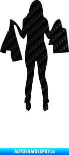 Samolepka Žena na nákupu 003 levá 3D karbon černý