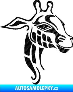 Samolepka Žirafa 003 pravá 3D karbon černý