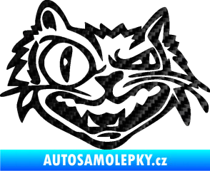 Samolepka Zlý kocour levá 3D karbon černý