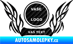 Samolepka Znak Tetování 002 3D karbon černý