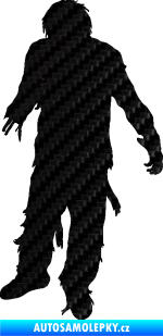 Samolepka Zombie 001 levá 3D karbon černý