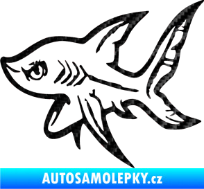 Samolepka Žralok 001 levá 3D karbon černý