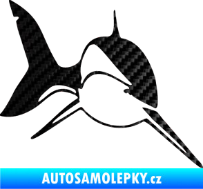 Samolepka Žralok 004 pravá 3D karbon černý