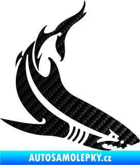Samolepka Žralok 005 pravá 3D karbon černý