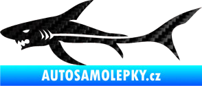 Samolepka Žralok 006 levá 3D karbon černý
