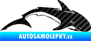 Samolepka Žralok 007 pravá 3D karbon černý