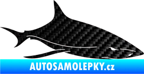Samolepka Žralok 008 pravá 3D karbon černý